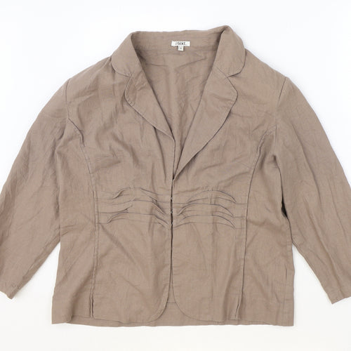 TEXT Womens Brown Jacket Size 16 Hook & Eye