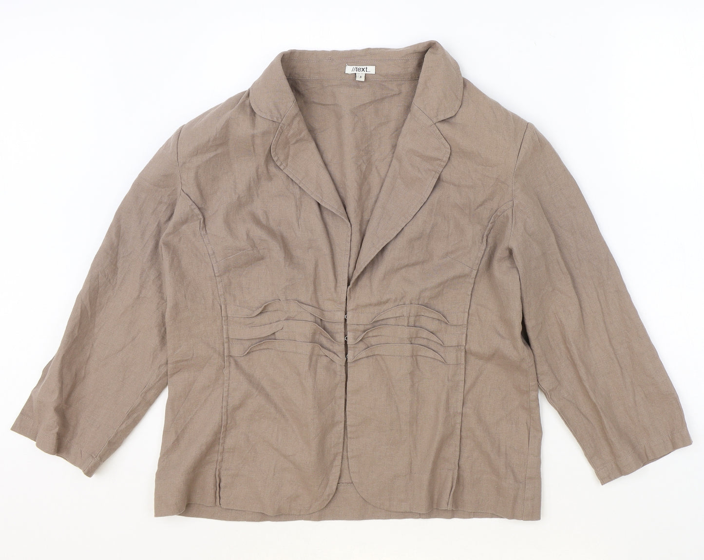 TEXT Womens Brown Jacket Size 16 Hook & Eye