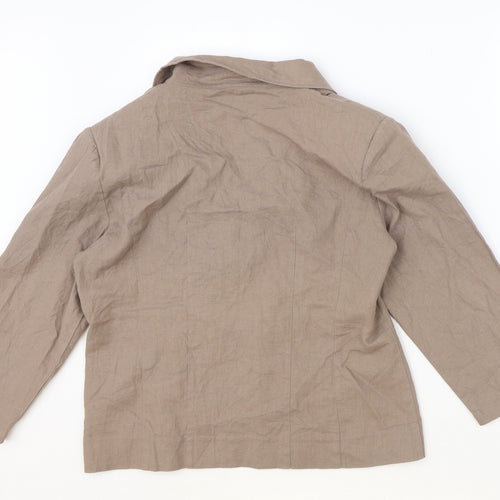 TEXT Womens Brown Jacket Size 16 Hook & Eye