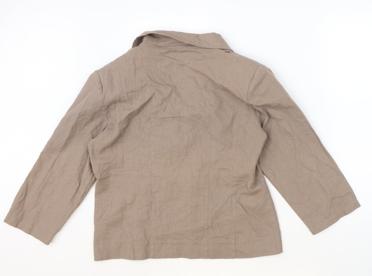 TEXT Womens Brown Jacket Size 16 Hook & Eye