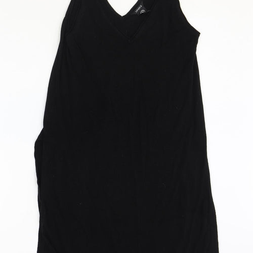 Lindex Womens Black Lyocell Shift Size S V-Neck Pullover