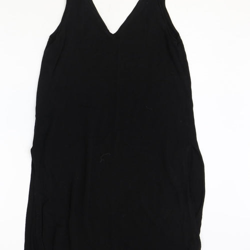 Lindex Womens Black Lyocell Shift Size S V-Neck Pullover