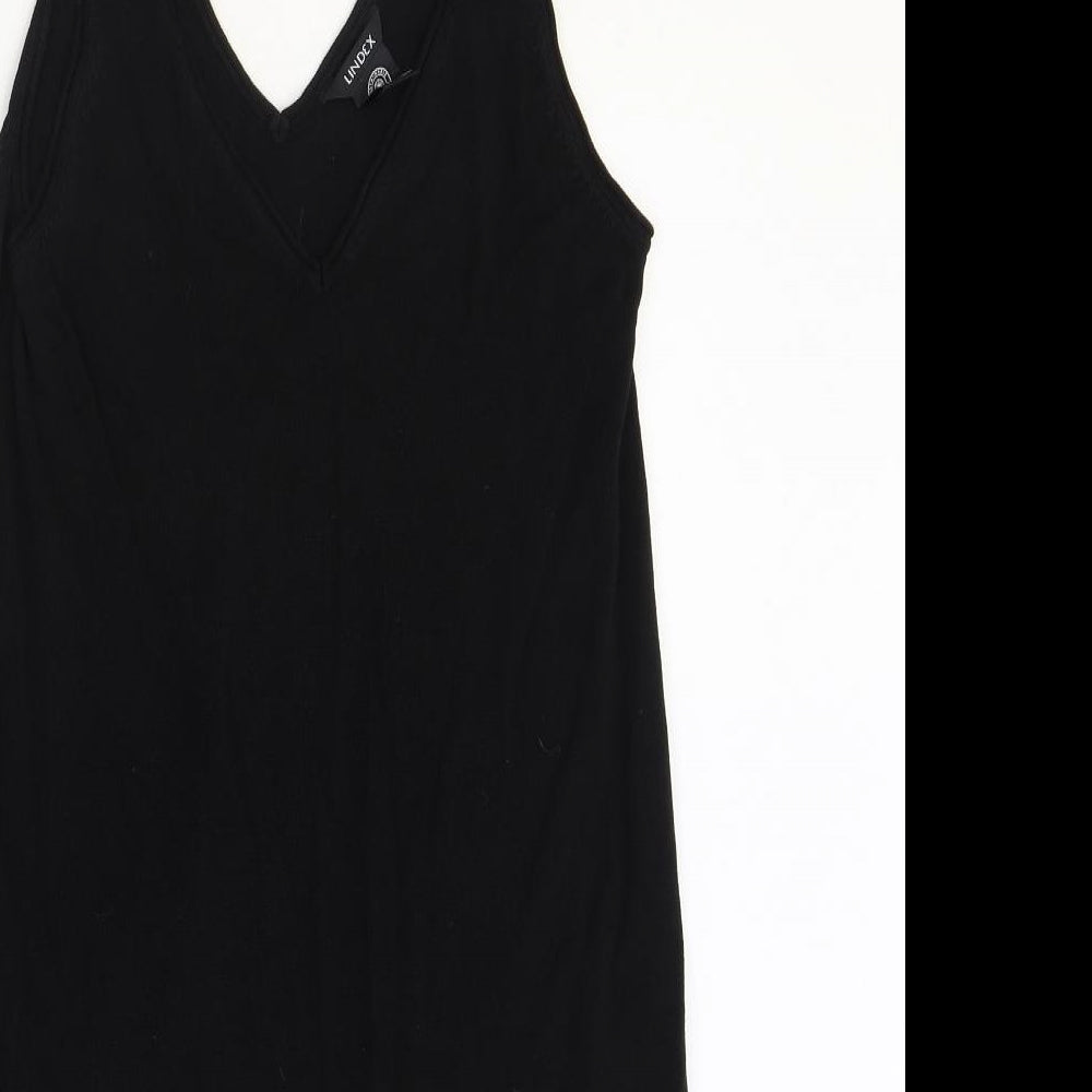 Lindex Womens Black Lyocell Shift Size S V-Neck Pullover