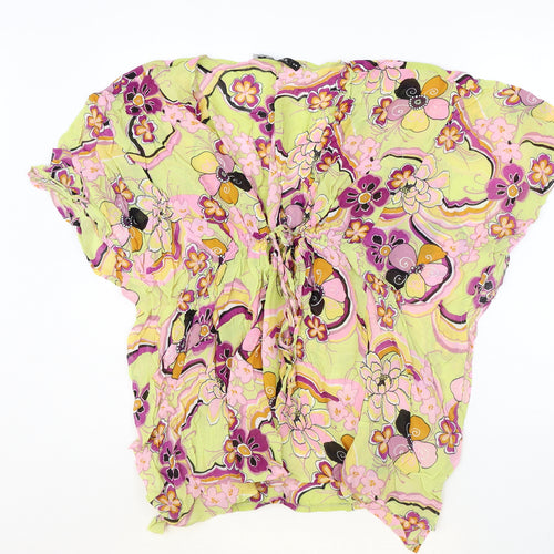 Nuuk Womens Multicoloured Floral Polyester Basic Blouse Size S V-Neck - Size S/M