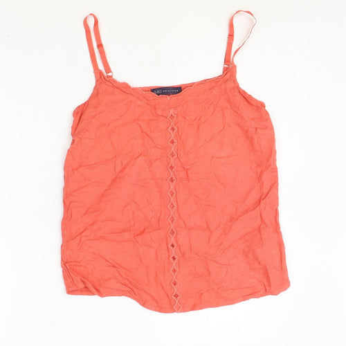 Marks and Spencer Womens Pink Viscose Basic Tank Size 10 V-Neck