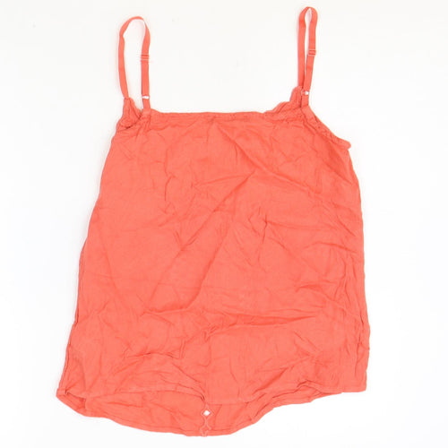 Marks and Spencer Womens Pink Viscose Basic Tank Size 10 V-Neck