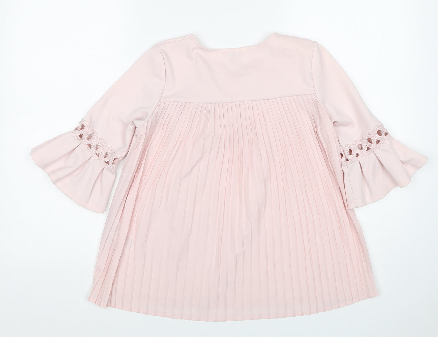 Ted Baker Girls Pink Polyester Basic Blouse Size 10 Years Round Neck Pullover