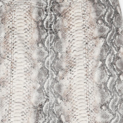 Gerry Weber Womens Multicoloured Animal Print Polyester Straight & Pencil Skirt Size 34 in Zip - Snakeskin Pattern