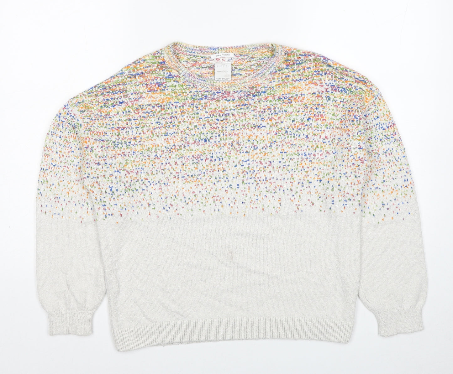 Zara Girls Multicoloured Round Neck Viscose Pullover Jumper Size 13-14 Years Pullover