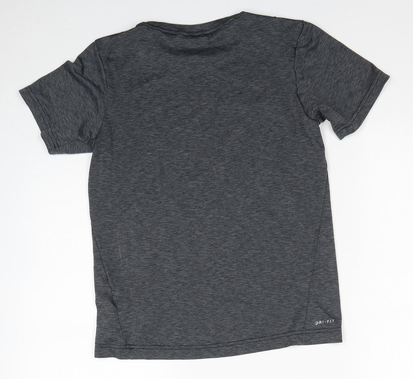 Nike Boys Grey Polyester Basic T-Shirt Size L Round Neck Pullover - Age 11-12