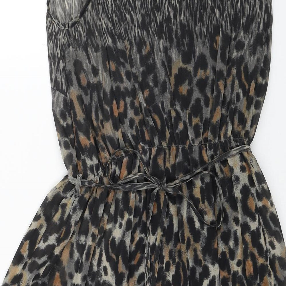 Billie & Blossom Womens Black Geometric Polyester A-Line Size 12 Round Neck Pullover