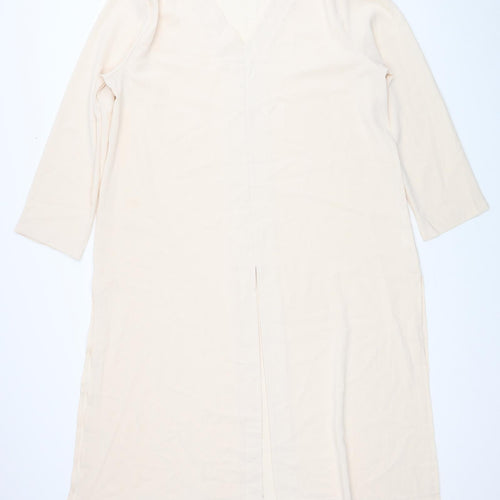 Preworn Womens Beige Polyester Tunic Blouse Size XL V-Neck