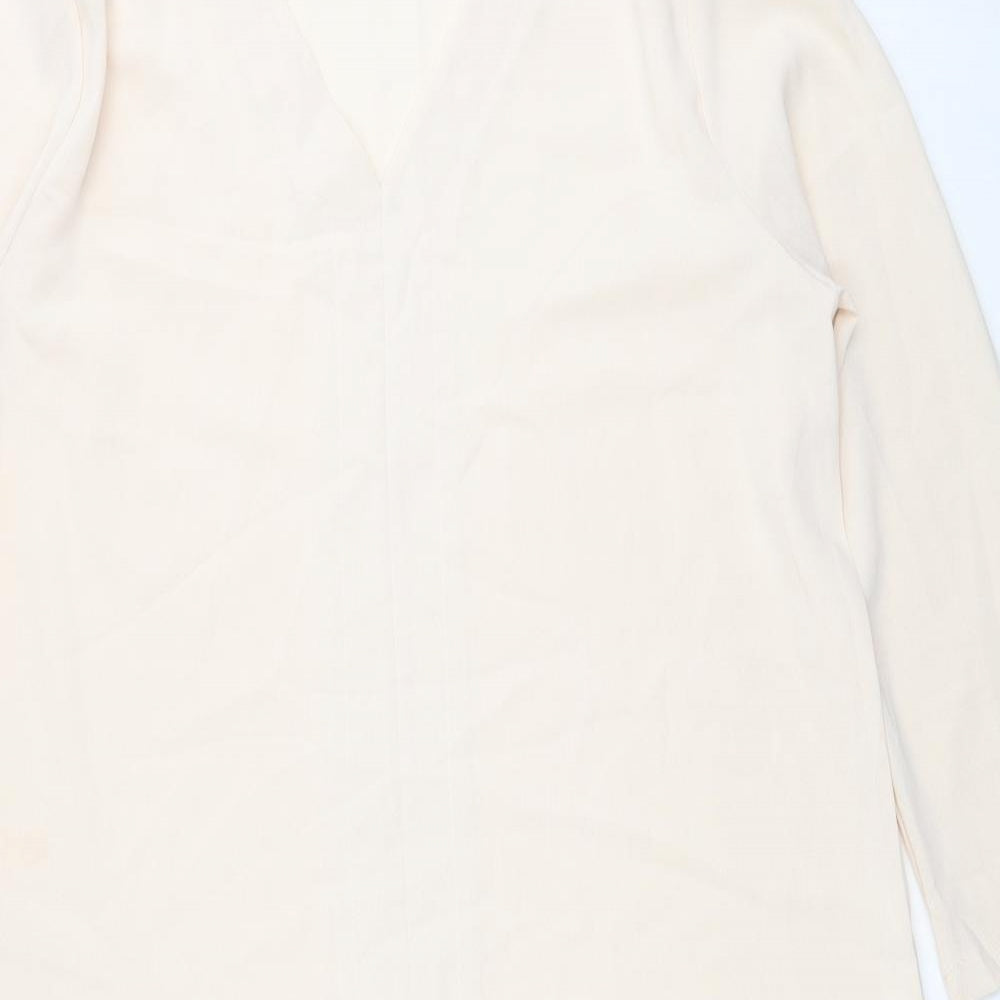Preworn Womens Beige Polyester Tunic Blouse Size XL V-Neck