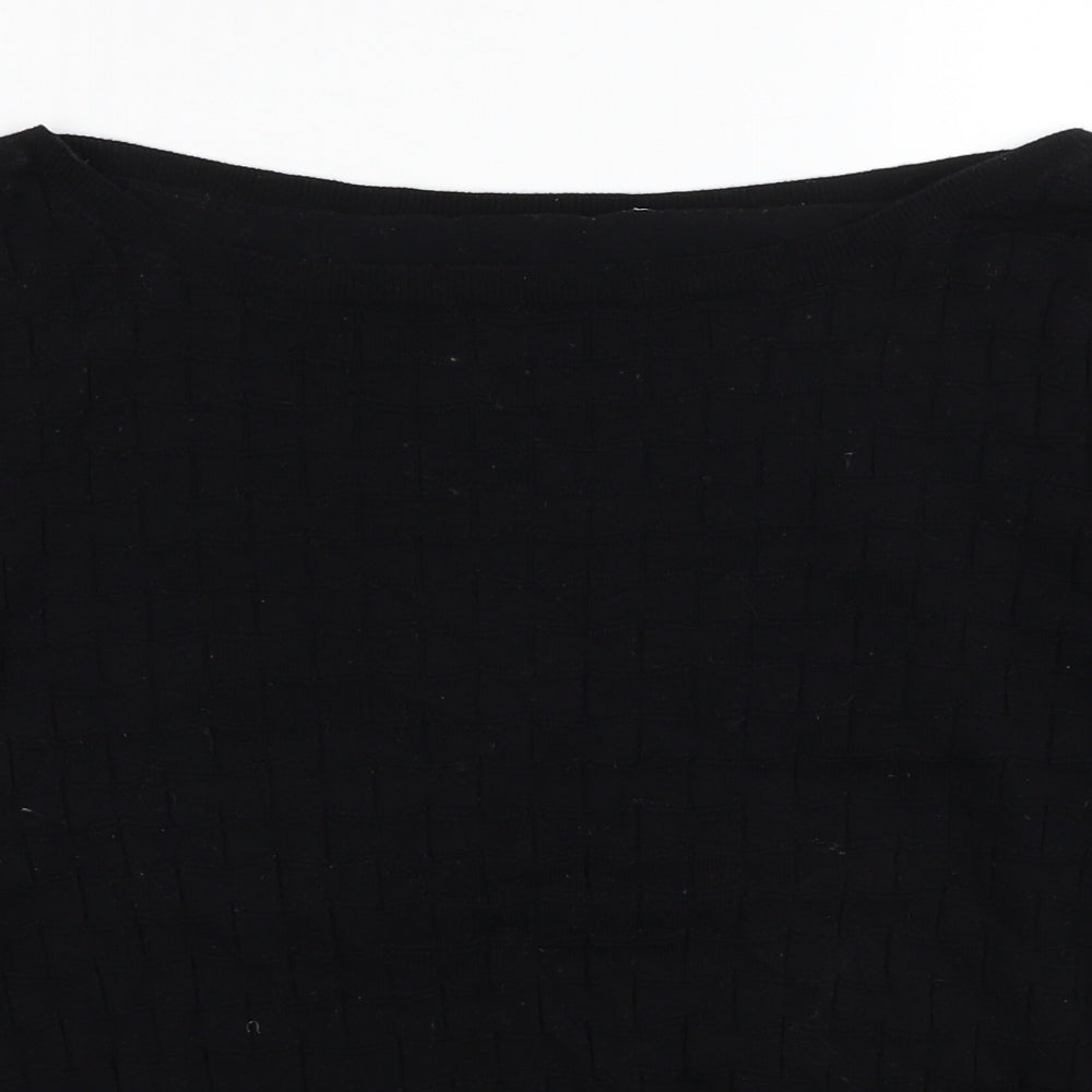 Oasis Womens Black Boat Neck Polyester Pullover Jumper Size L