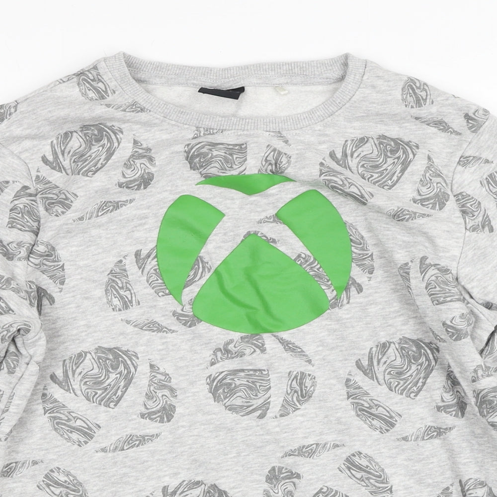 George Boys Grey Geometric Cotton Pullover Sweatshirt Size 12-13 Years Pullover - Xbox