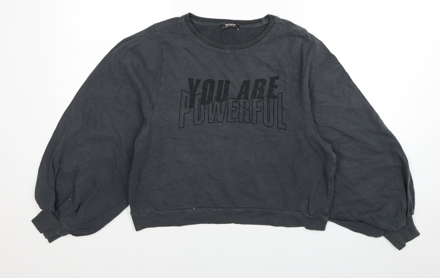 Zara Womens Grey Polyester Pullover Sweatshirt Size S Pullover - You are Powerful