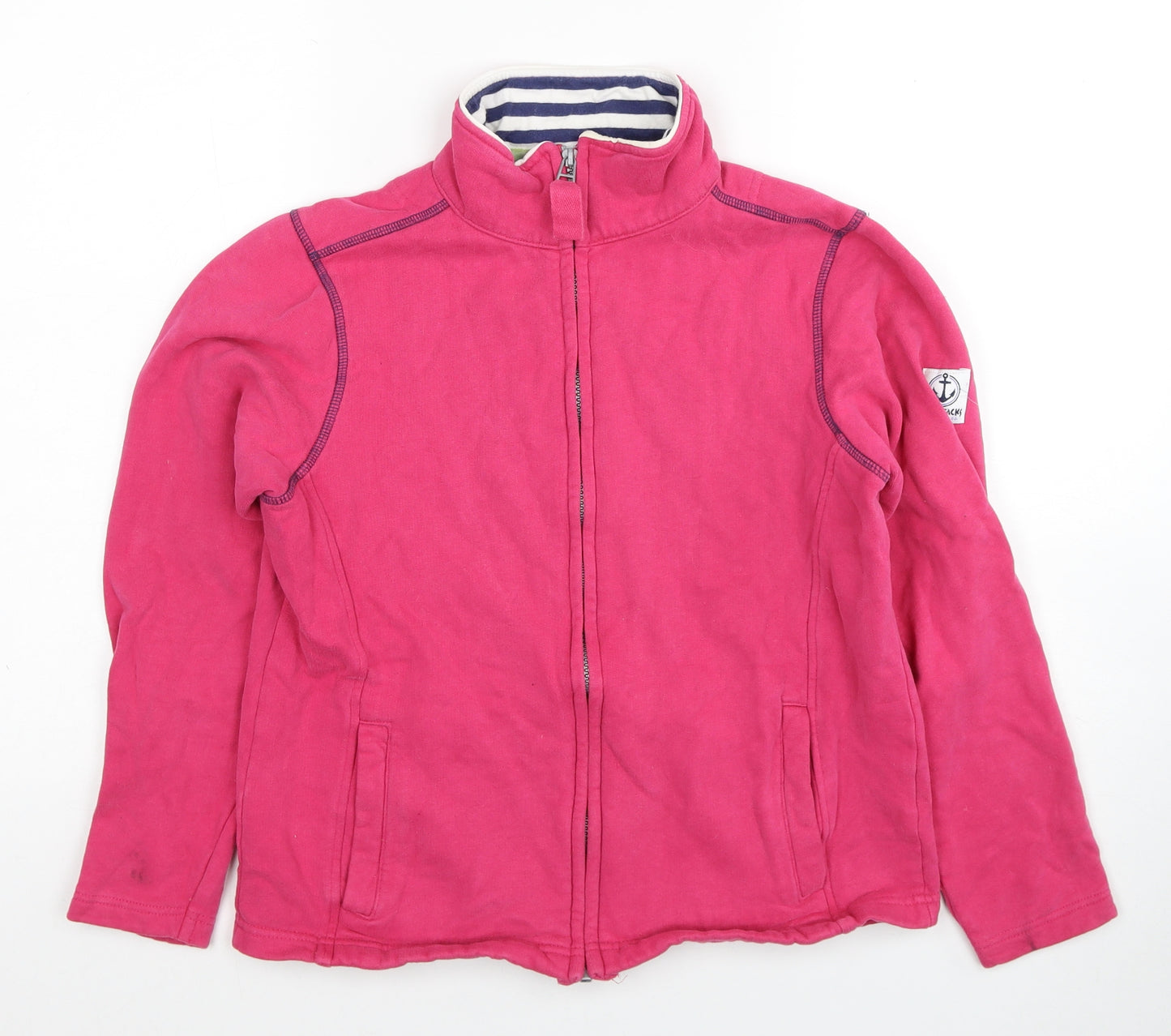 Lazy Jacks Womens Pink Cotton Full Zip Sweatshirt Size 10 Zip