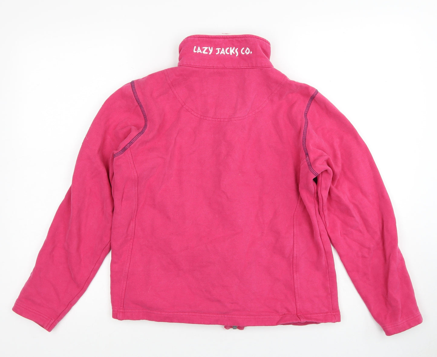 Lazy Jacks Womens Pink Cotton Full Zip Sweatshirt Size 10 Zip