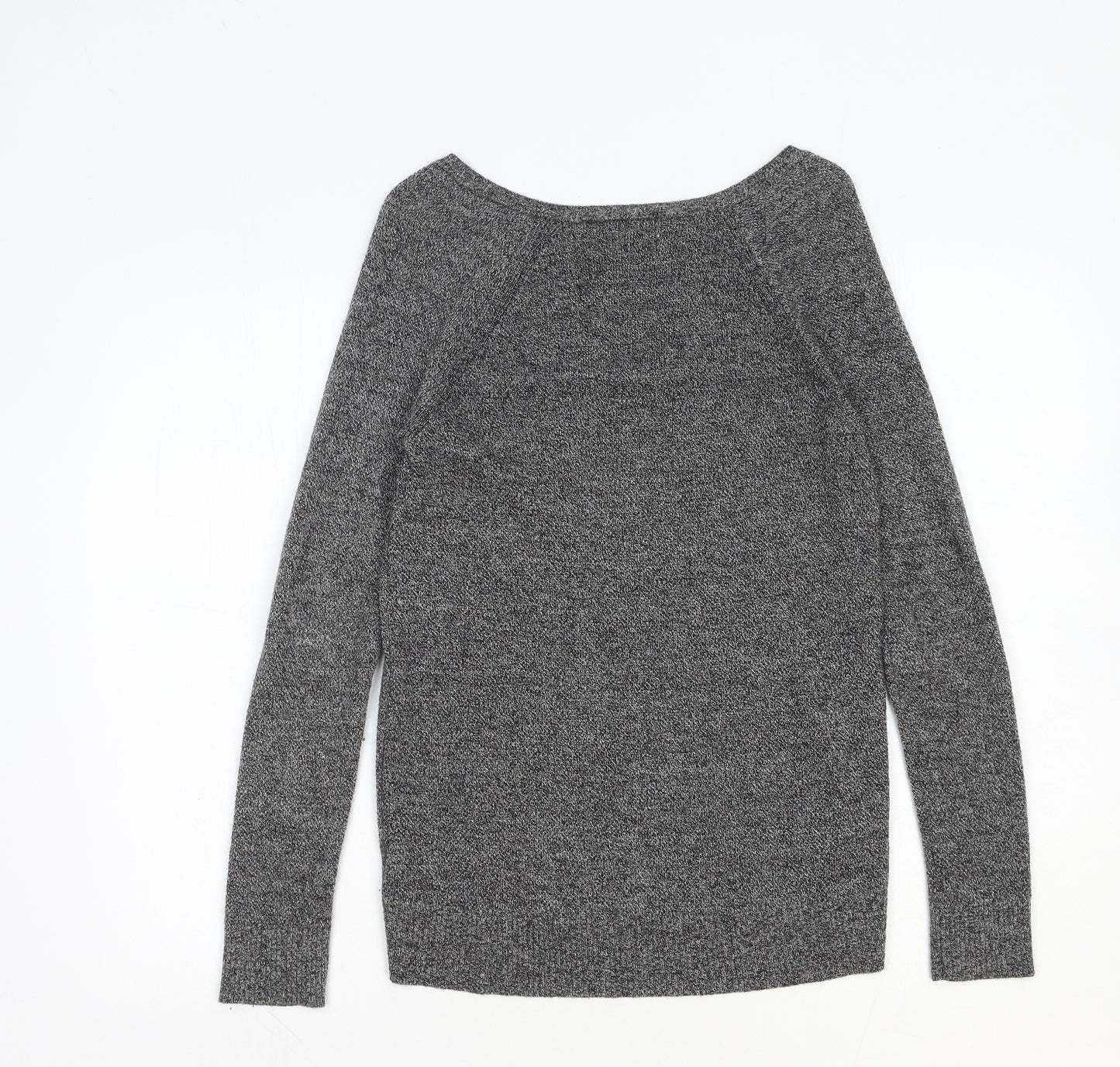Gap Womens Grey V-Neck Geometric Nylon Pullover Jumper Size 2XS