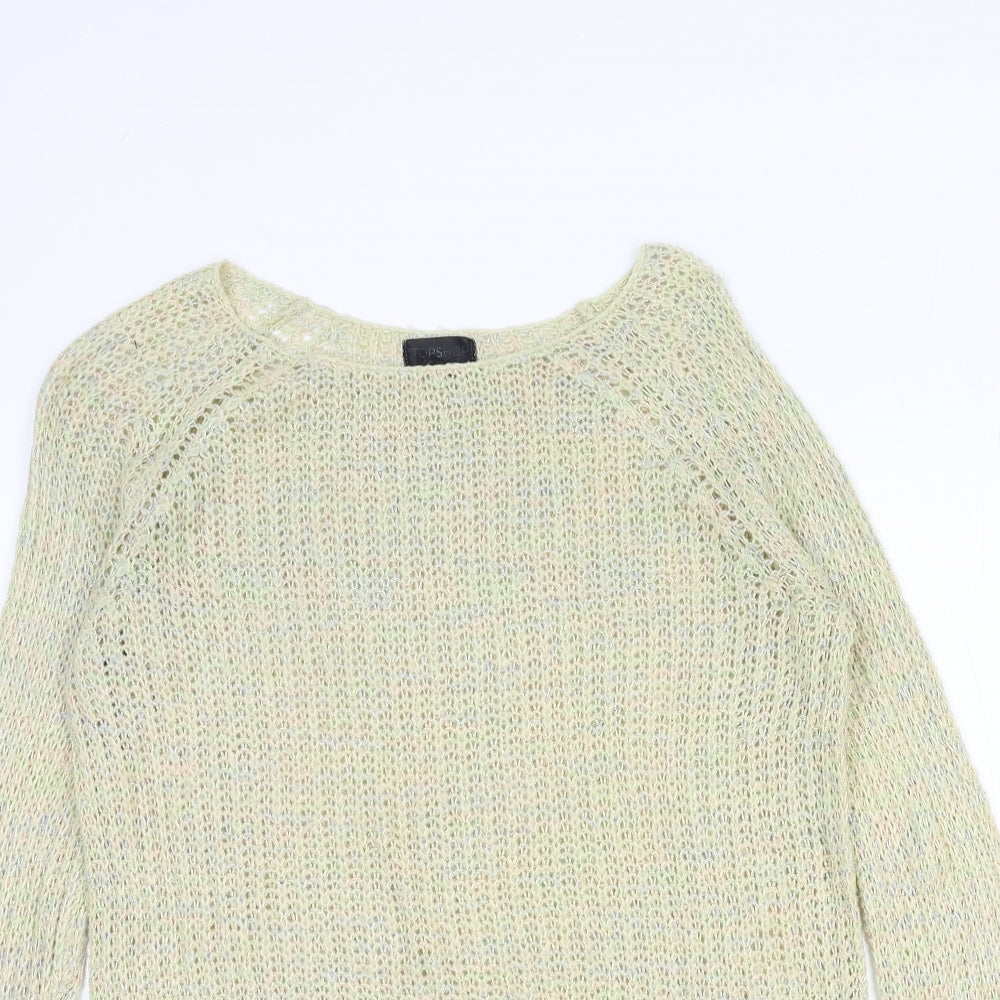Topshop Womens Ivory Round Neck Acrylic Pullover Jumper Size 8