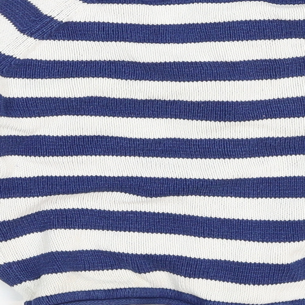 TU Girls Multicoloured Round Neck Striped Cotton Cardigan Jumper Size 2-3 Years Button - Floral Detail