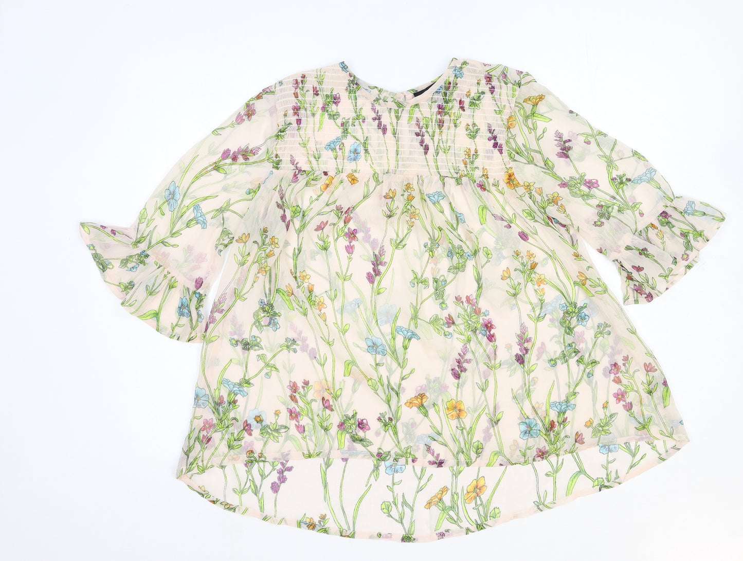 Atmosphere Womens Multicoloured Floral Polyester Basic Blouse Size 12 Scoop Neck