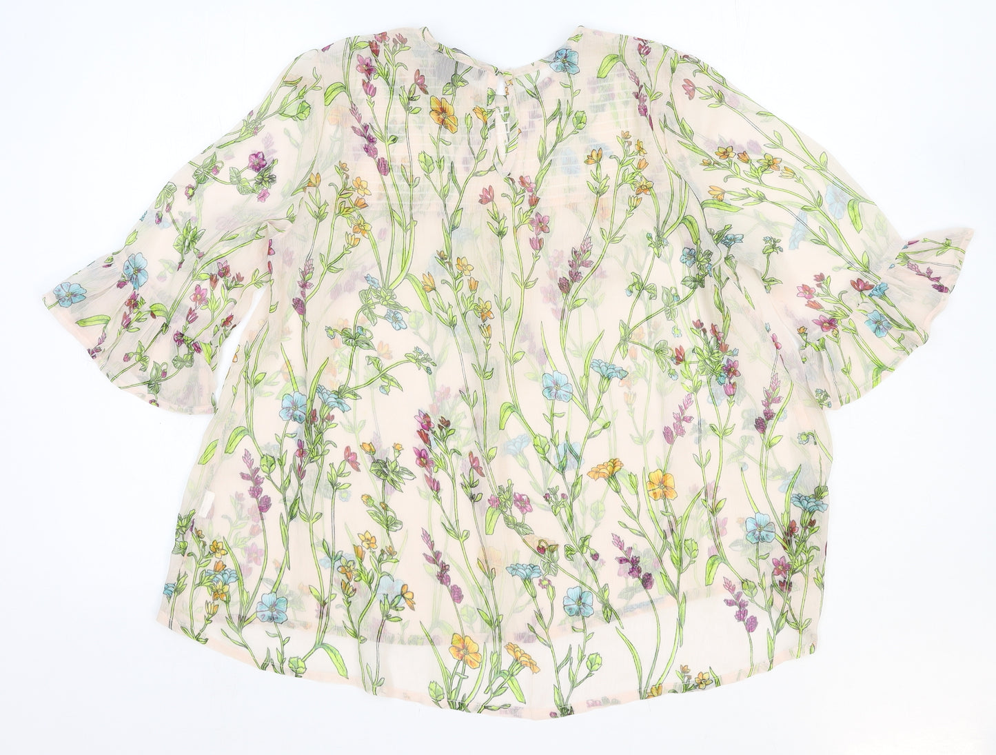 Atmosphere Womens Multicoloured Floral Polyester Basic Blouse Size 12 Scoop Neck