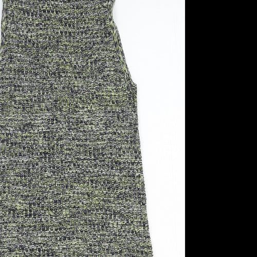 Topshop Womens Green Cotton A-Line Size 8 Mock Neck Pullover