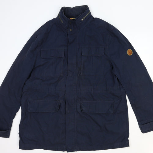 Timberland Mens Blue Military Jacket Jacket Size 2XL Snap