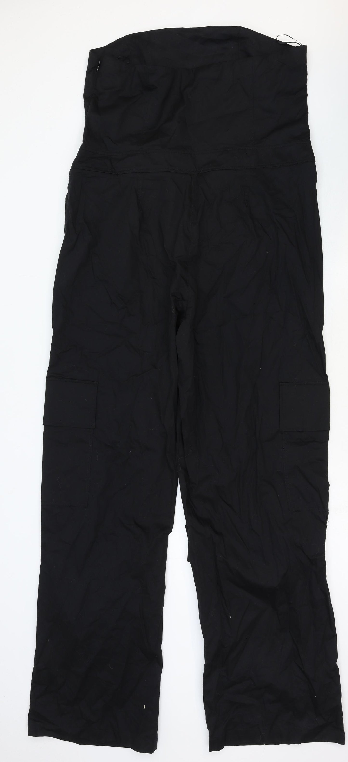 Zara Womens Black Polyester Cargo Trousers Size 2XL Regular Zip