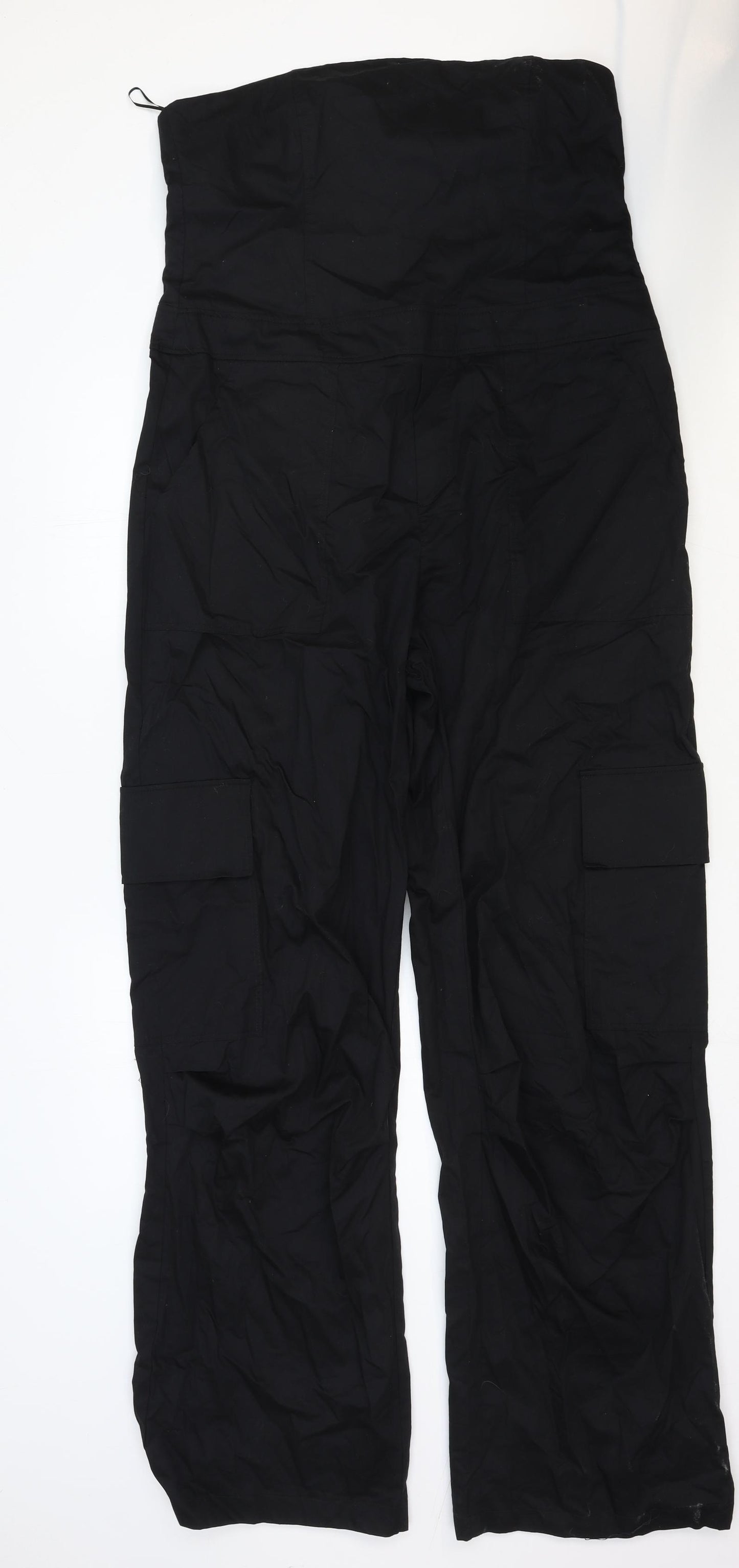 Zara Womens Black Polyester Cargo Trousers Size 2XL Regular Zip