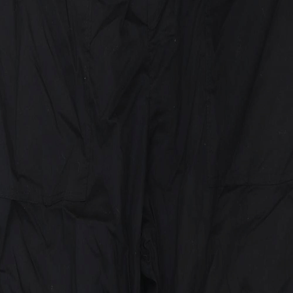 Zara Womens Black Polyester Cargo Trousers Size 2XL Regular Zip