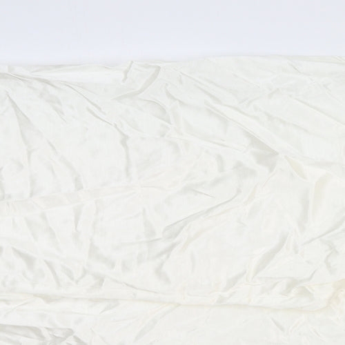 Marks and Spencer Womens White Viscose Trousers Size 24 Regular Buckle
