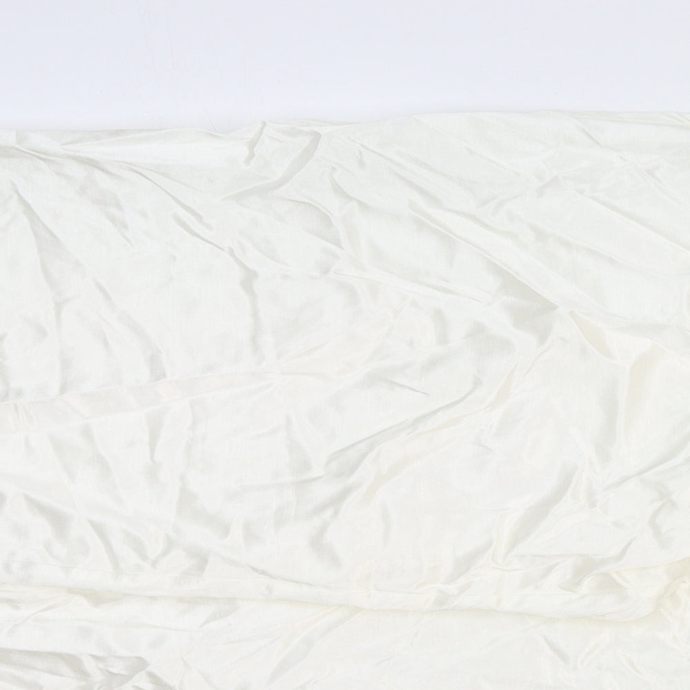Marks and Spencer Womens White Viscose Trousers Size 24 Regular Buckle
