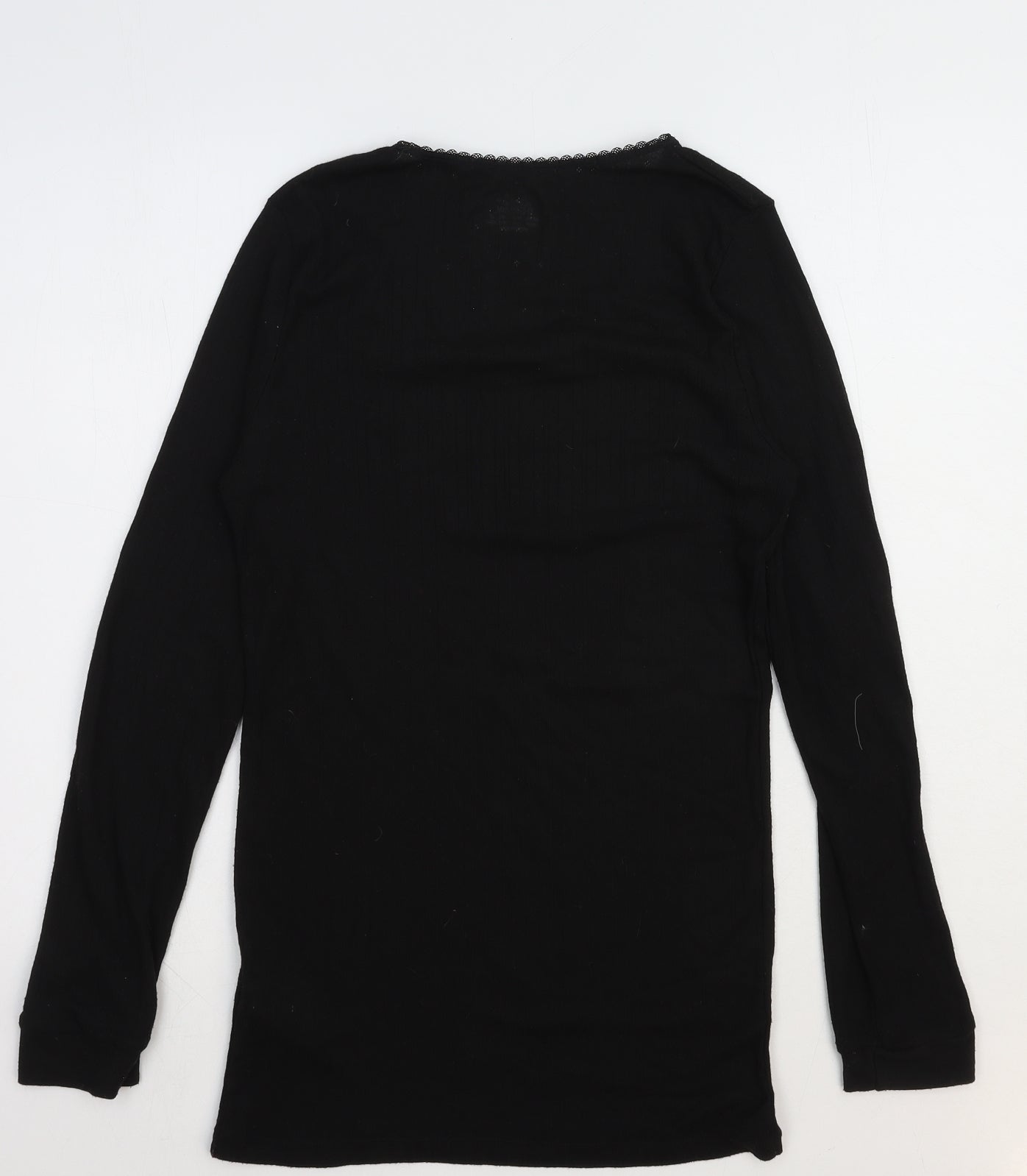 Secret Possessions Womens Black Viscose Tunic T-Shirt Size 12 Round Neck