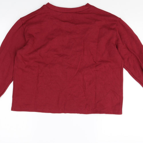 ASOS Womens Red Round Neck Cotton Pullover Jumper Size 8