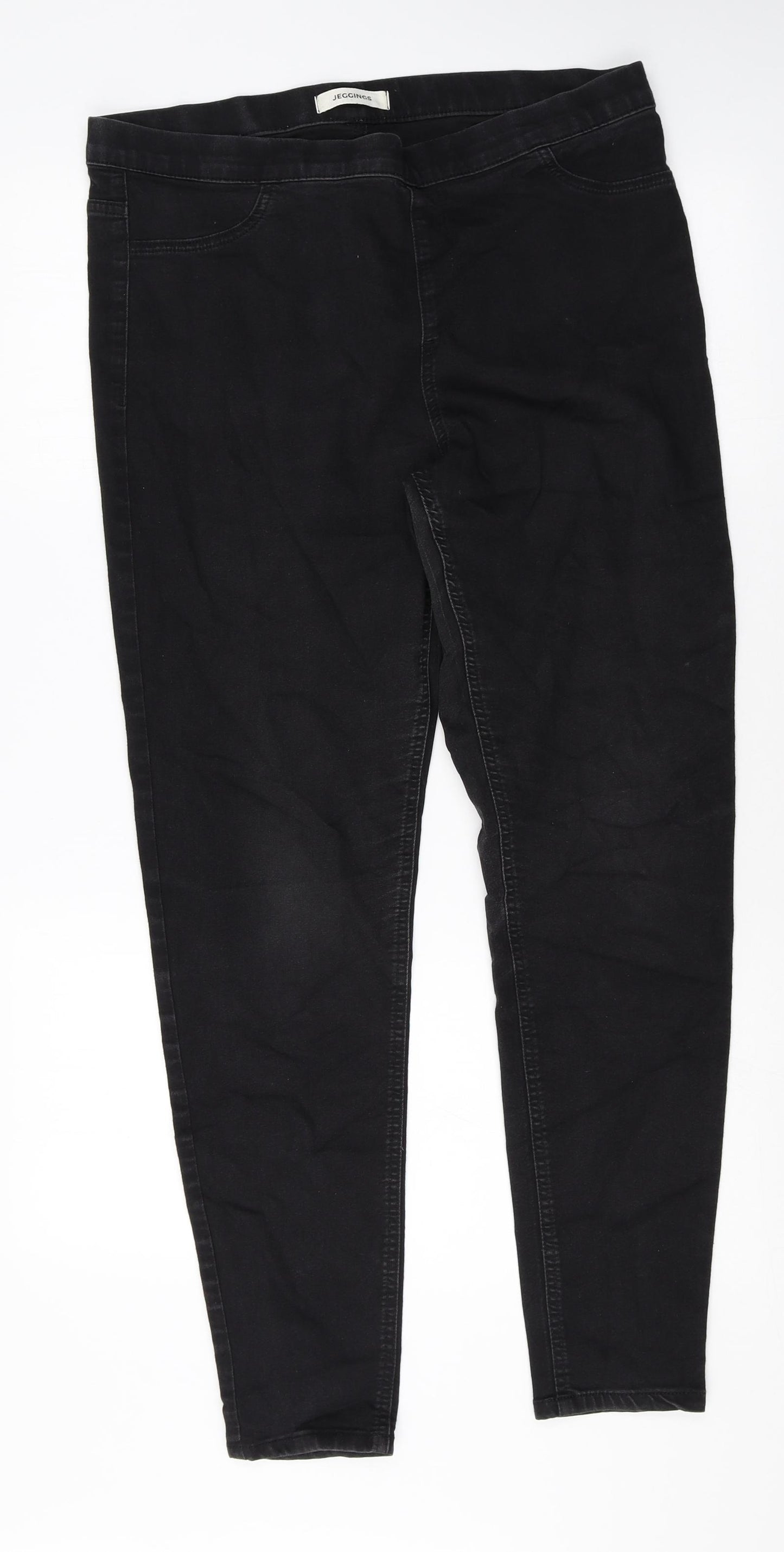 Marks and Spencer Womens Black Cotton Jegging Leggings Size 16