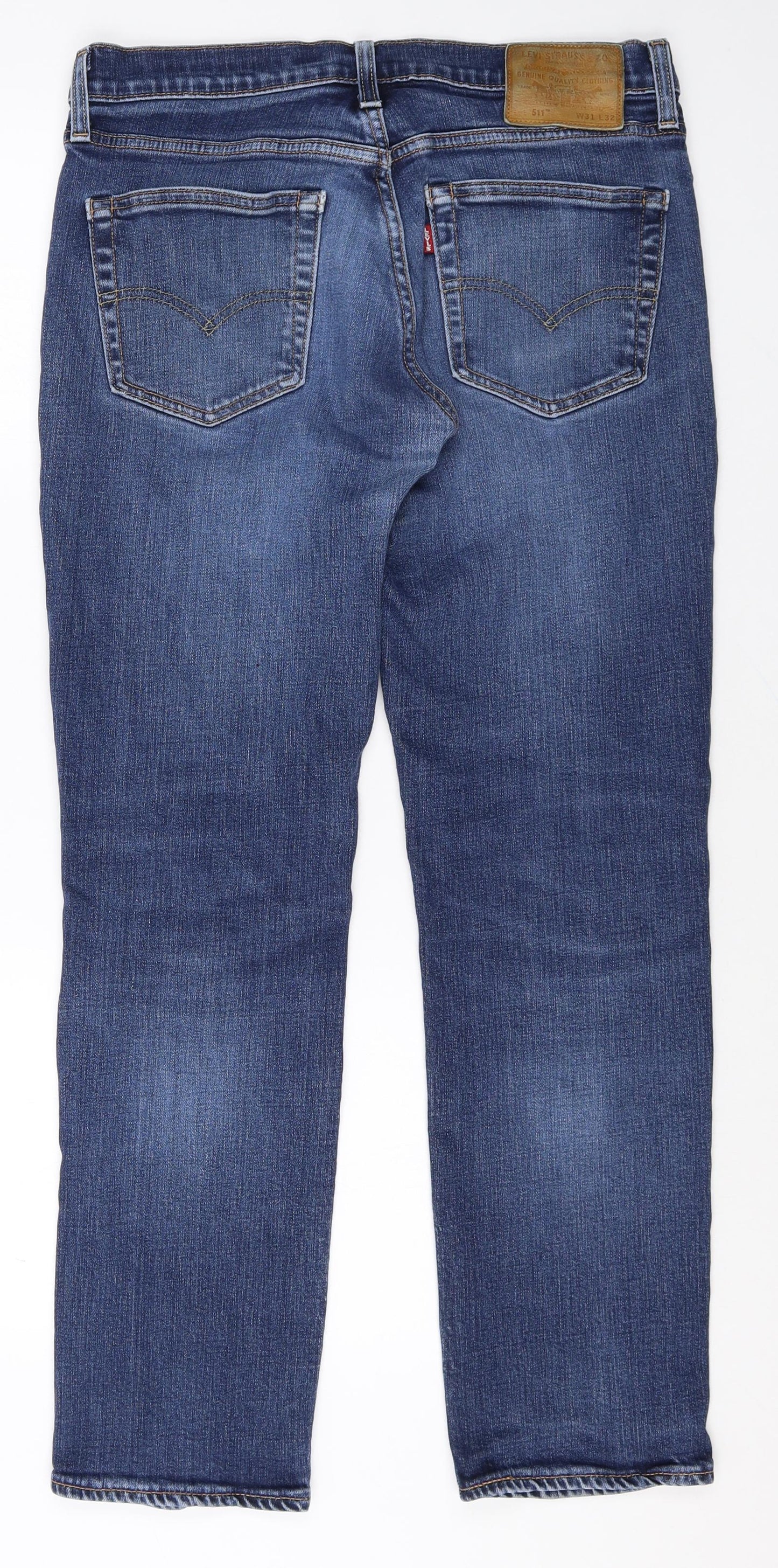 Signature by Levi Strauss & Co. Womens Blue Cotton Straight Jeans Size 20 Regular Zip