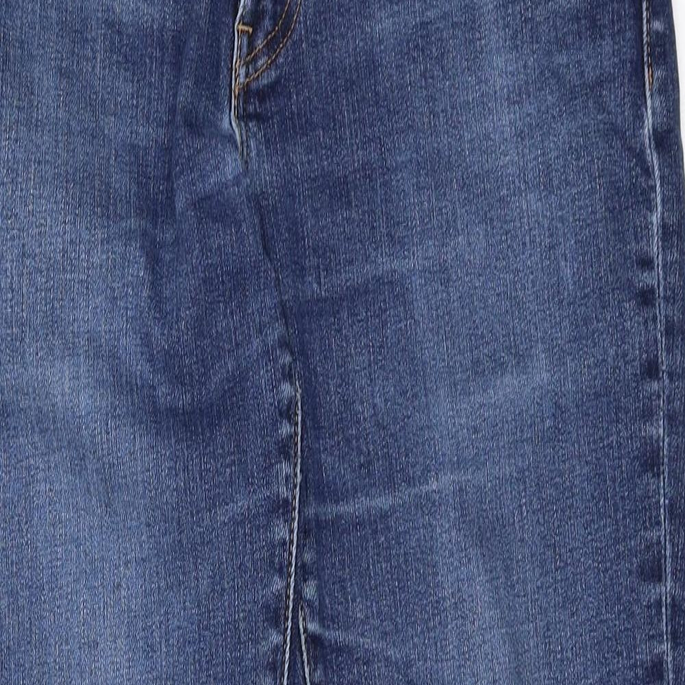 Signature by Levi Strauss & Co. Womens Blue Cotton Straight Jeans Size 20 Regular Zip