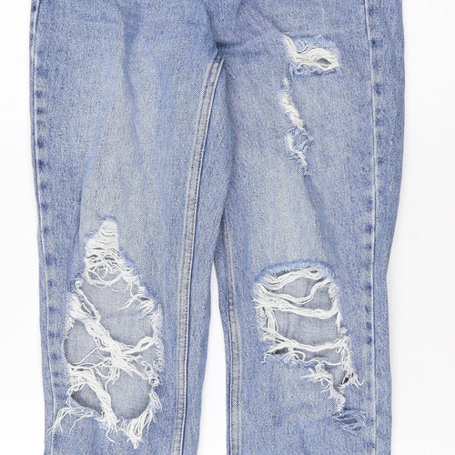 Topshop Womens Blue Cotton Mom Jeans Size 25 in Regular Zip