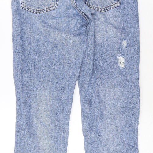 Topshop Womens Blue Cotton Mom Jeans Size 25 in Regular Zip