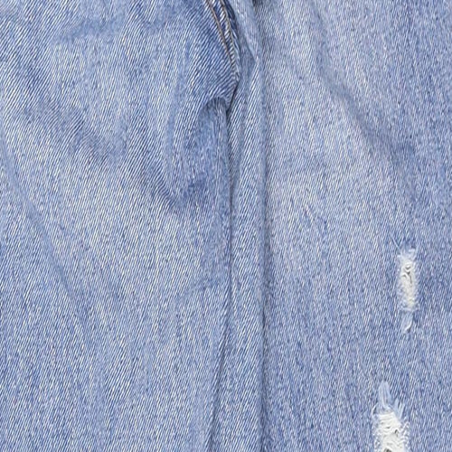 Topshop Womens Blue Cotton Mom Jeans Size 25 in Regular Zip