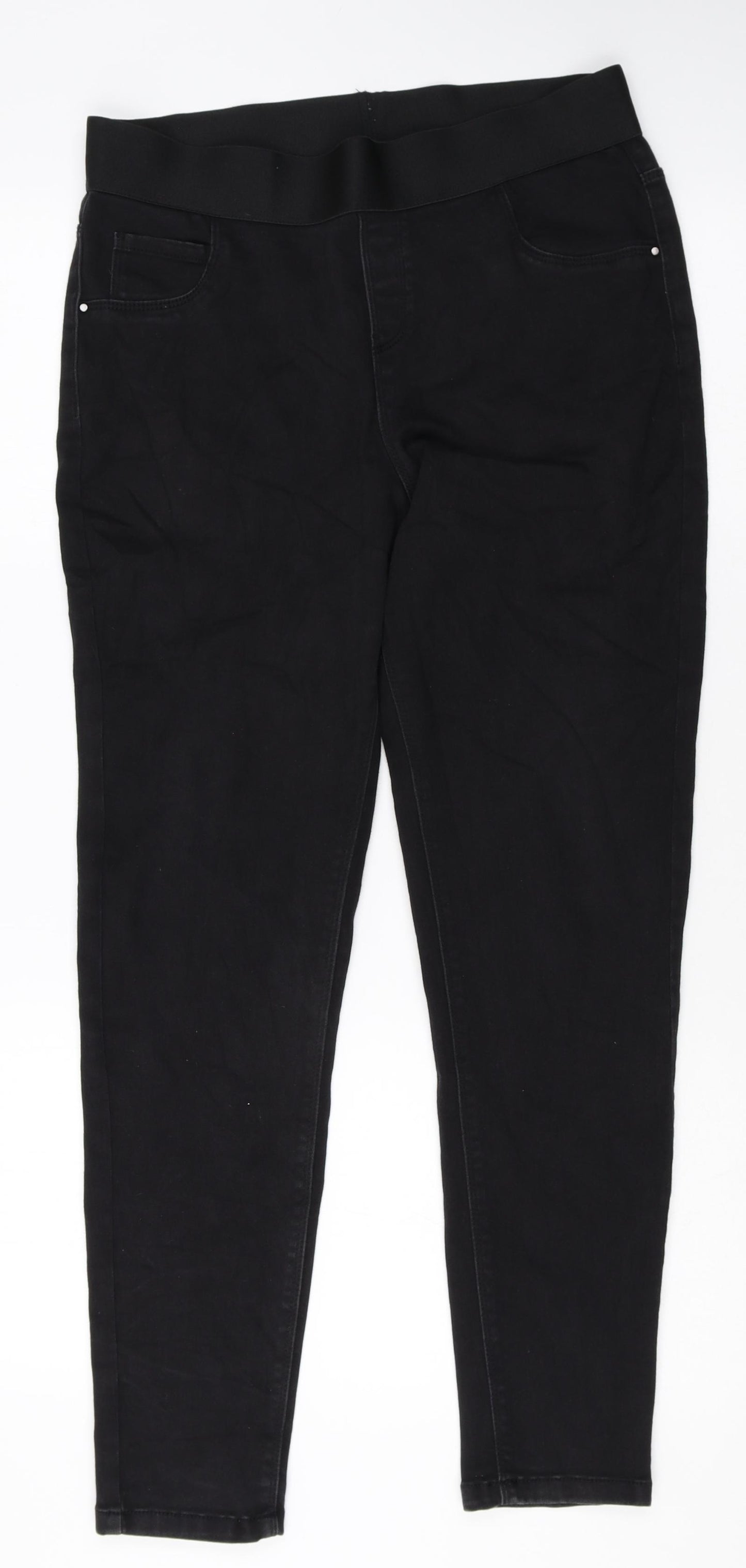 George Womens Black Cotton Jegging Leggings Size 14