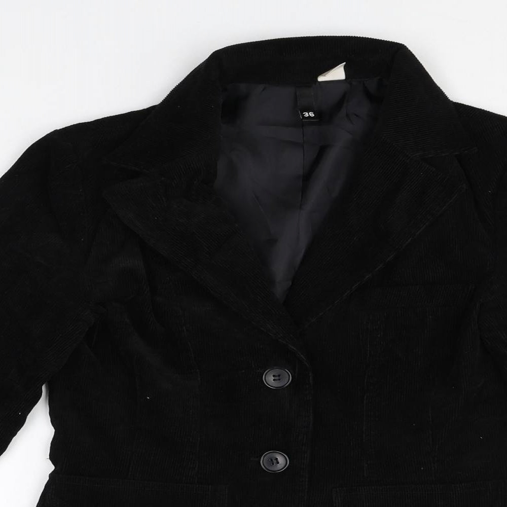 Divided Womens Black Jacket Blazer Size 8 Button