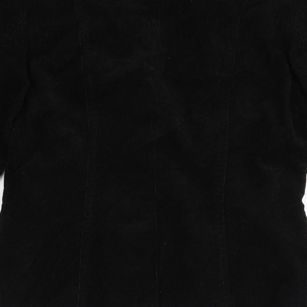 Divided Womens Black Jacket Blazer Size 8 Button