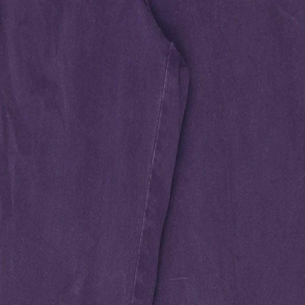 Maine Womens Purple Cotton Trousers Size 12 Regular Zip