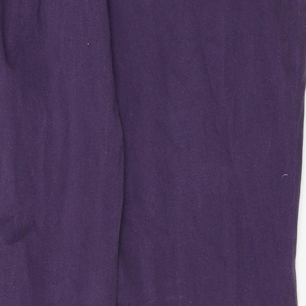 Maine Womens Purple Cotton Trousers Size 12 Regular Zip