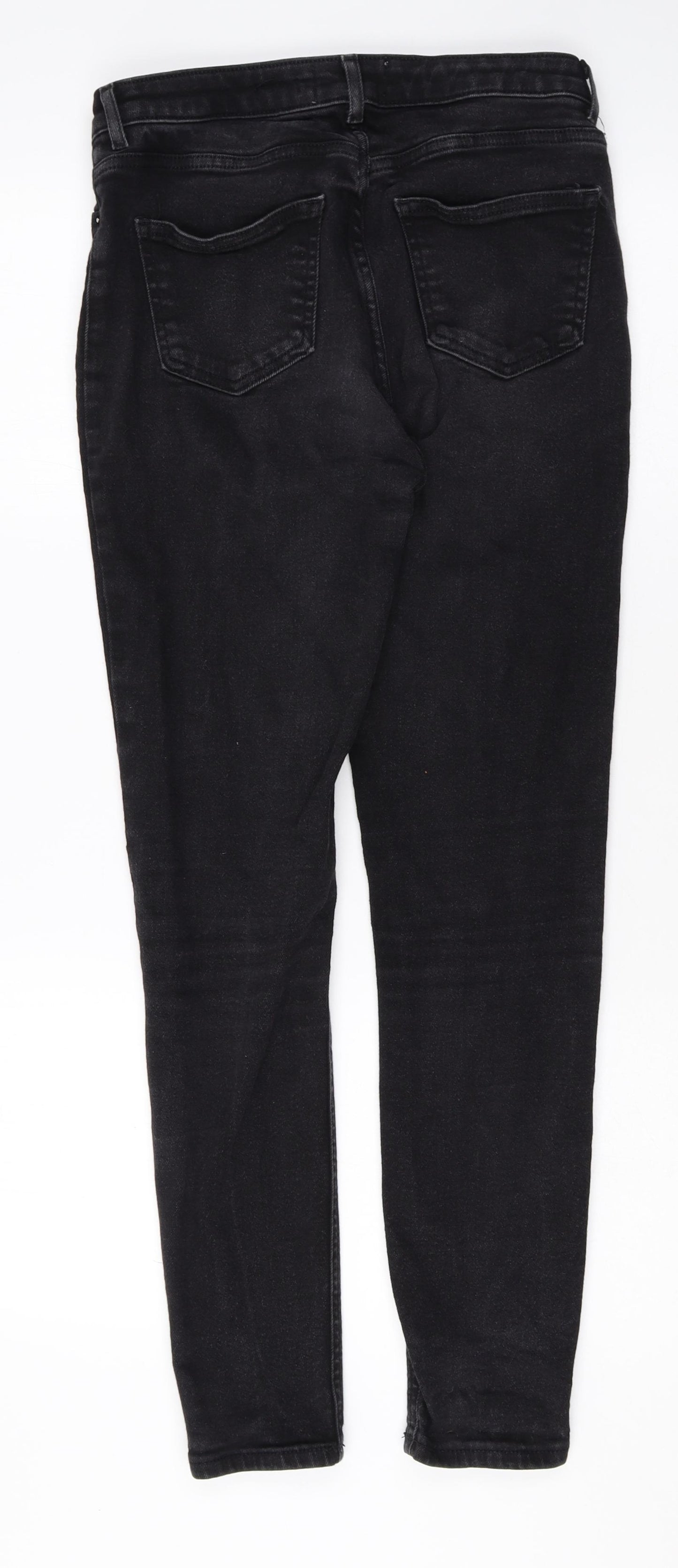 New Look Womens Black Cotton Skinny Jeans Size 12 Regular Zip