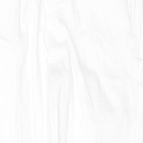 Subdued Womens White Cotton Tapered Jeans Size 8 Regular Zip