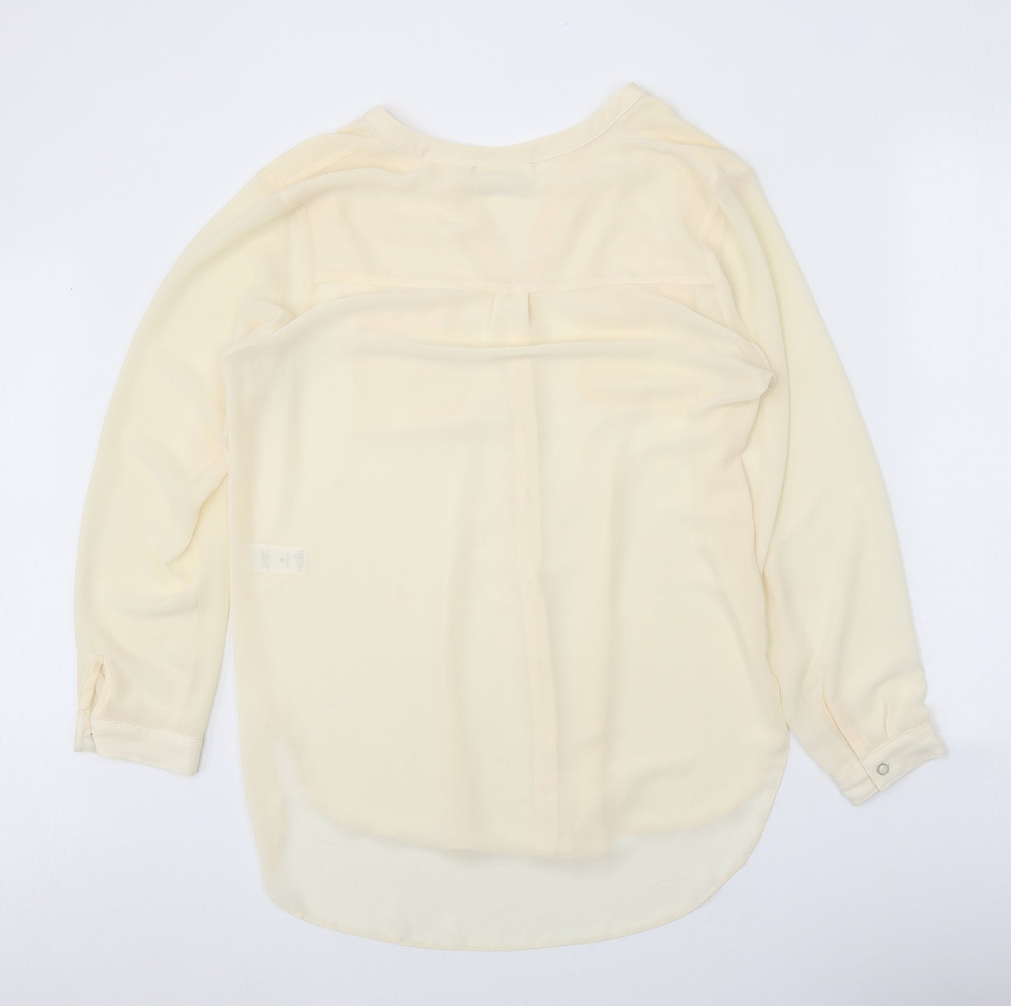 Wallis Womens Beige Polyester Basic Button-Up Size M V-Neck